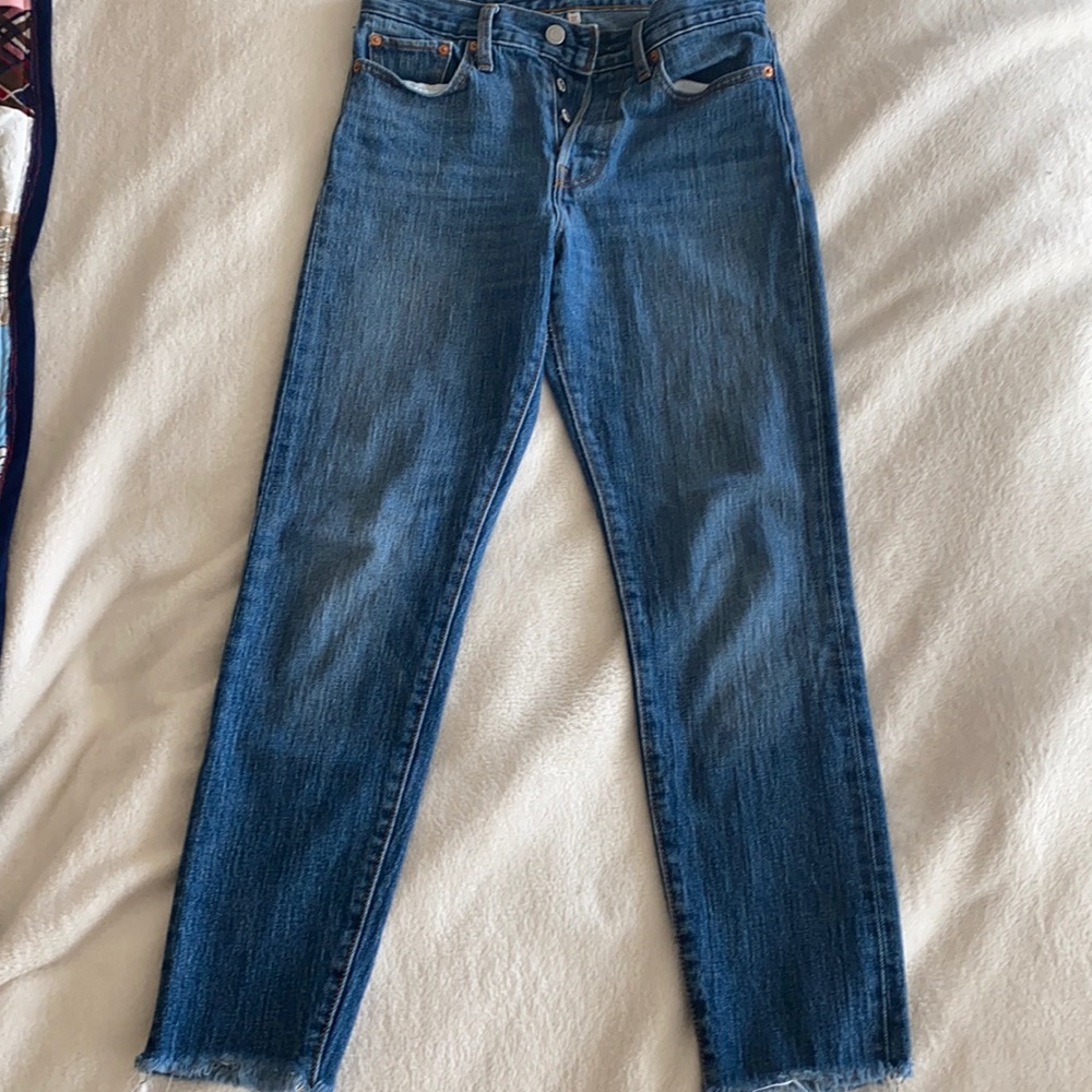 Levi Button Fly White Cone Denim sz27